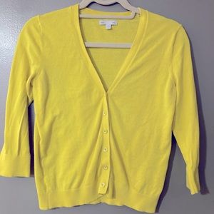 Bright yellow Gap cardigan